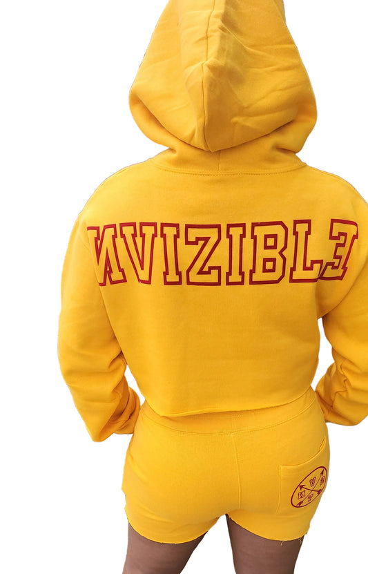 NVIZIBLE / Hoodie and Cropped Top Short Set